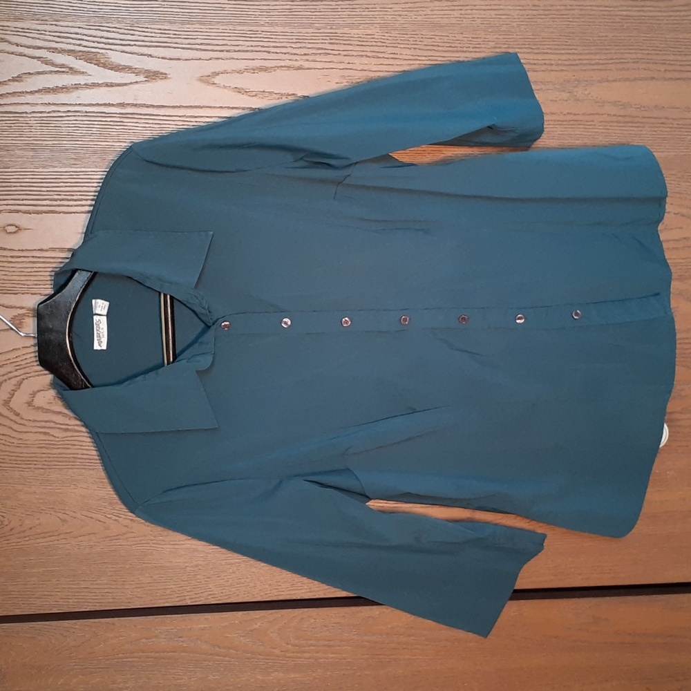 Apt.9 Marx Kors womens gorgeous deep teal stretch blouse size 1X - Picture 1 of 7